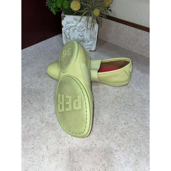 Camper Nina Womens Yellow Leather Mary Jane Flats Size 36 With Elastic Strap & R - Picture 5 of 6